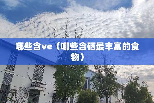 哪些含ve（哪些含硒最丰富的食物）