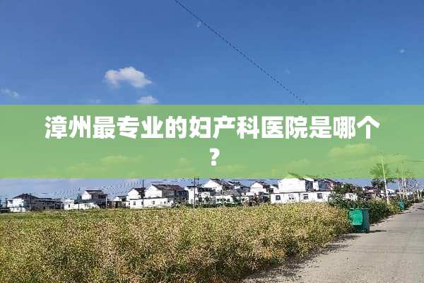 漳州最专业的妇产科医院是哪个？