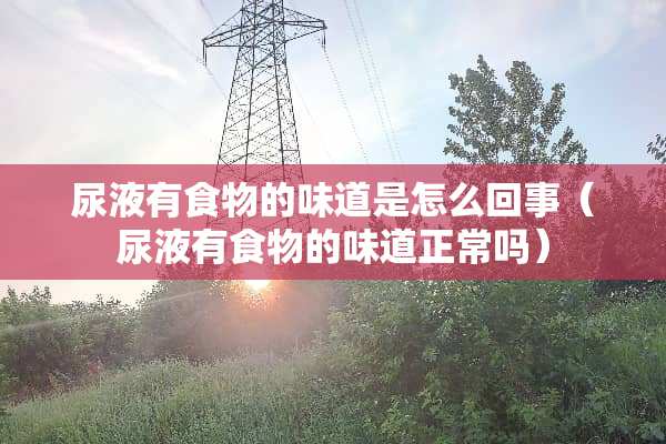 尿液有食物的味道是怎么回事（尿液有食物的味道正常吗）