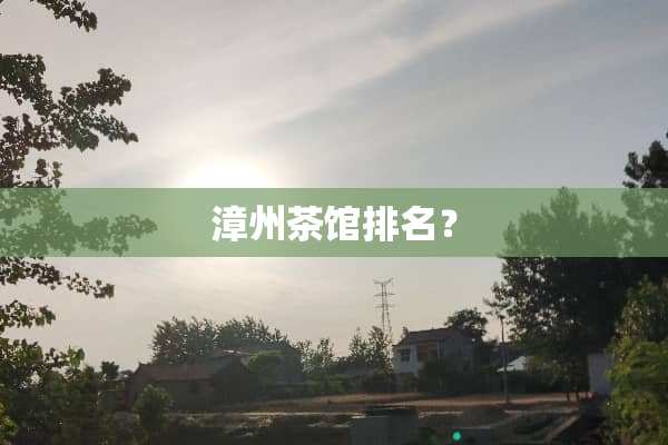 漳州茶馆排名？