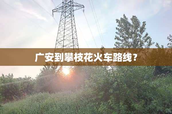 广安到攀枝花火车路线？