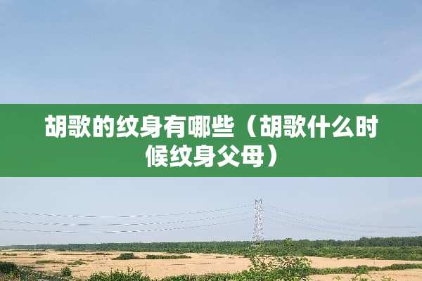 胡歌的纹身有哪些（胡歌什么时候纹身父母）