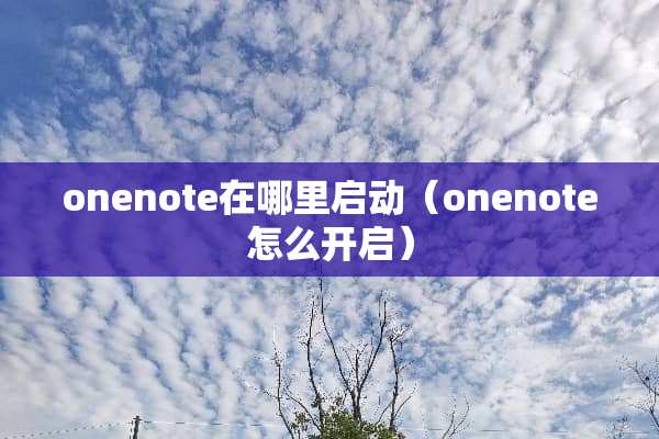 onenote在哪里启动（onenote怎么开启）