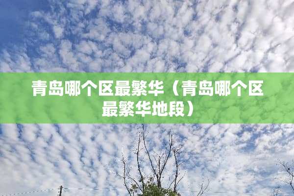 青岛哪个区最繁华（青岛哪个区最繁华地段）