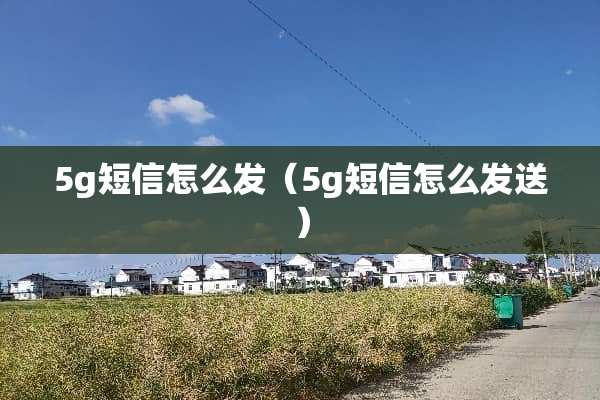 5g短信怎么发（5g短信怎么发送）