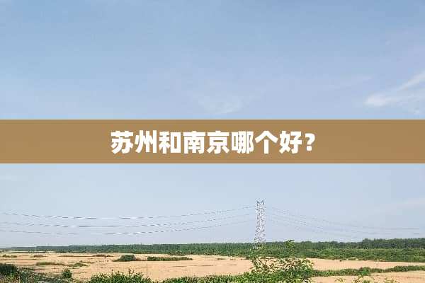 苏州和南京哪个好？