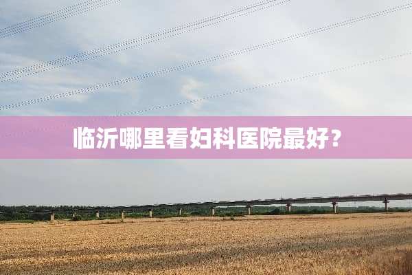 临沂哪里看妇科医院最好？