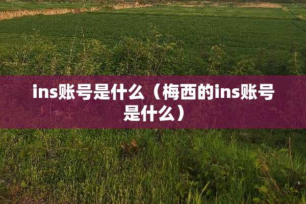 ins账号是什么（梅西的ins账号是什么）