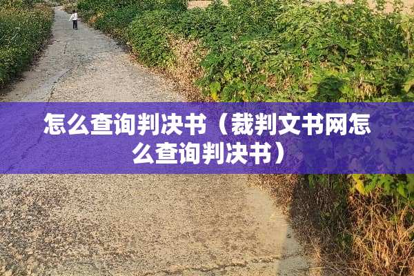 怎么查询判决书（裁判文书网怎么查询判决书）