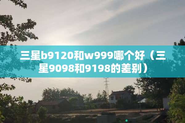 三星b9120和w999哪个好（三星9098和9198的差别）