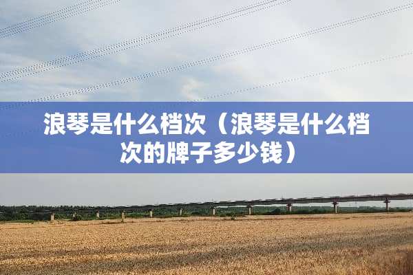 浪琴是什么档次（浪琴是什么档次的牌子多少钱）
