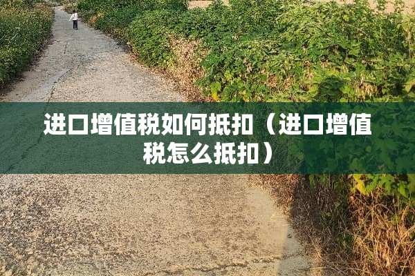 进口***如何抵扣（进口***怎么抵扣）