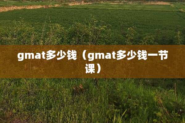 gmat多少钱（gmat多少钱一节课）