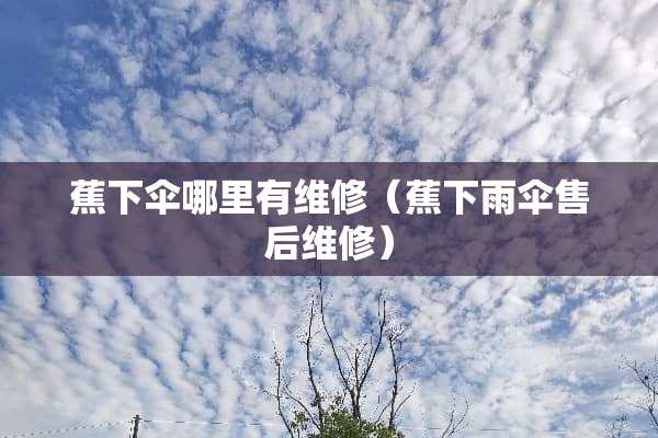 蕉下伞哪里有维修（蕉下雨伞售后维修）