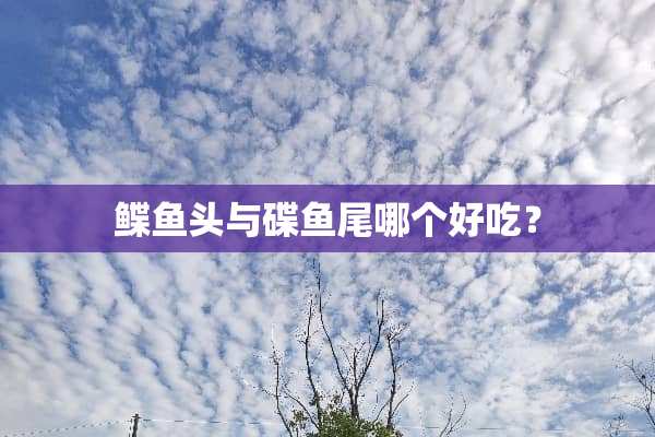 鲽鱼头与碟鱼尾哪个好吃？