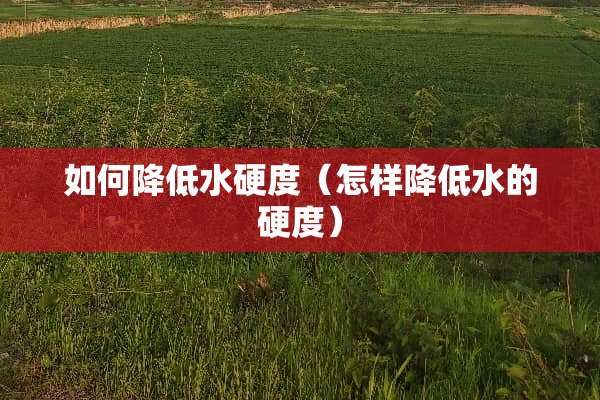 如何降低水硬度（怎样降低水的硬度）