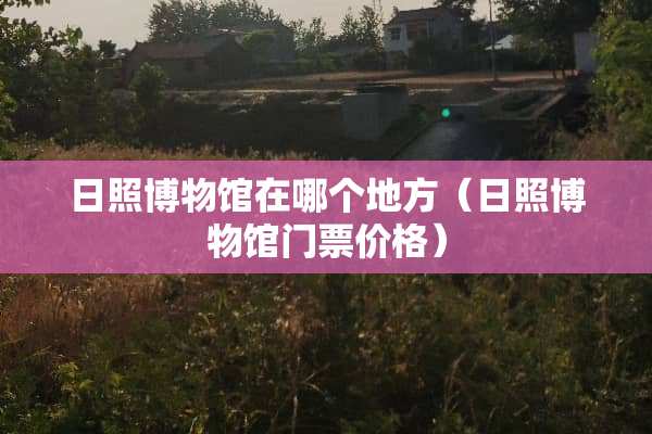 日照博物馆在哪个地方（日照博物馆门票价格）