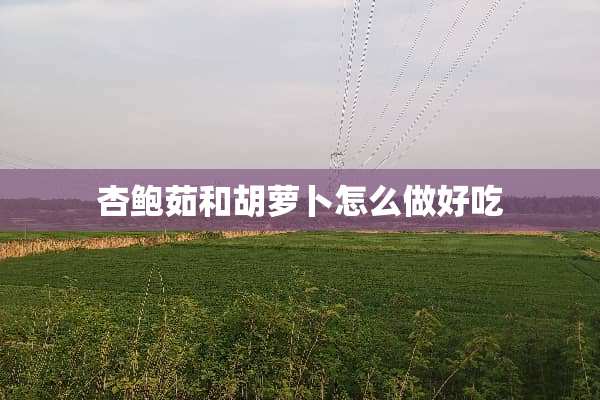 杏鲍茹和胡萝卜怎么做好吃