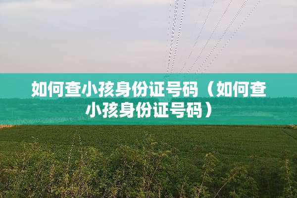 如何查小孩***号码（如何查小孩***号码）