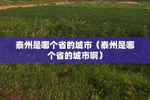 泰州是哪个省的城市（泰州是哪个省的城市啊）