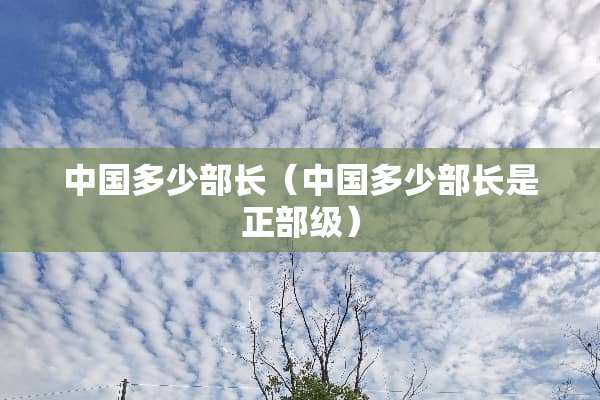 中国多少部长（中国多少部长是正部级）