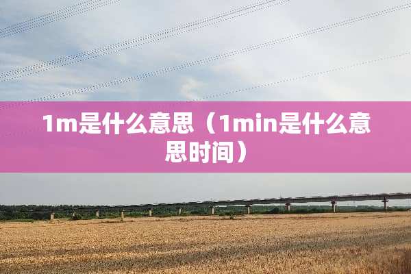 1m是什么意思（1min是什么意思时间）