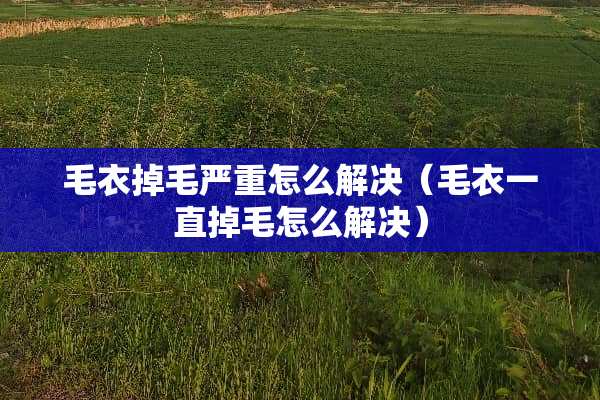 毛衣掉毛严重怎么解决（毛衣一直掉毛怎么解决）