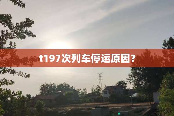 t197次列车停运原因？