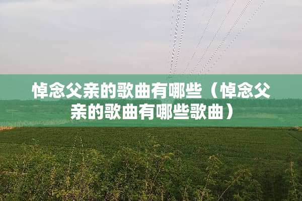 悼念父亲的歌曲有哪些（悼念父亲的歌曲有哪些歌曲）