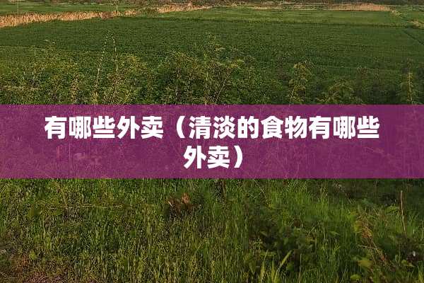 有哪些外卖（清淡的食物有哪些外卖）