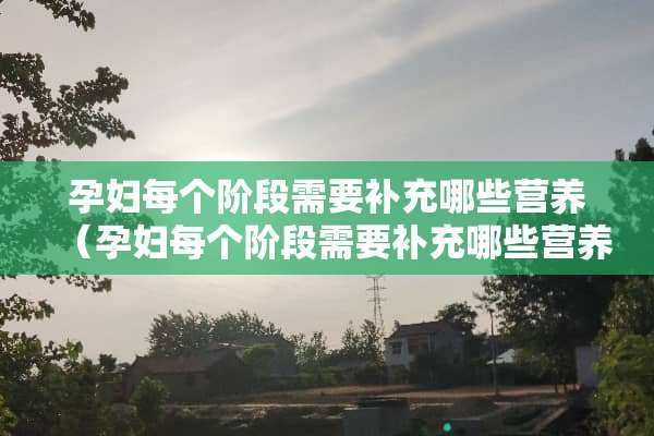 孕妇每个阶段需要补充哪些营养（孕妇每个阶段需要补充哪些营养元素）