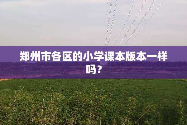 郑州市各区的小学课本版本一样吗？