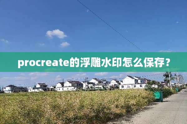 procreate的浮雕水印怎么保存？