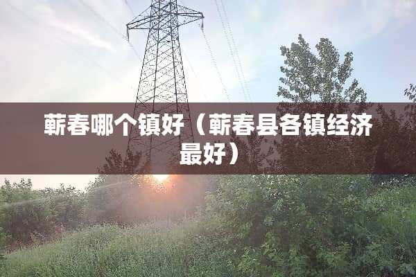 蕲春哪个镇好（蕲春县各镇经济最好）