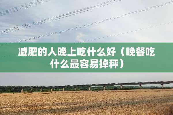 减肥的人晚上吃什么好（晚餐吃什么最容易掉秤）