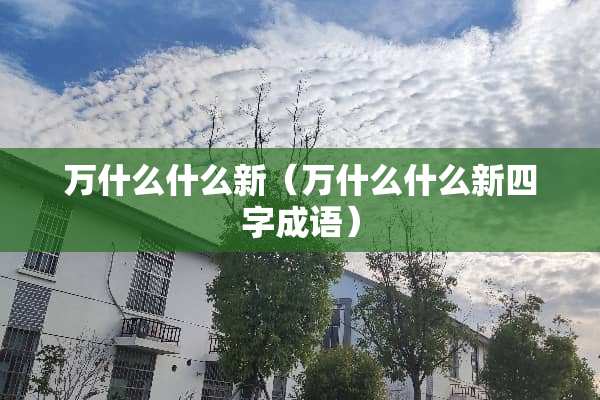 万什么什么新（万什么什么新四字成语）