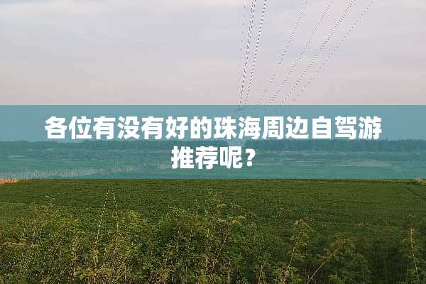 各位有没有好的珠海周边自驾游推荐呢？