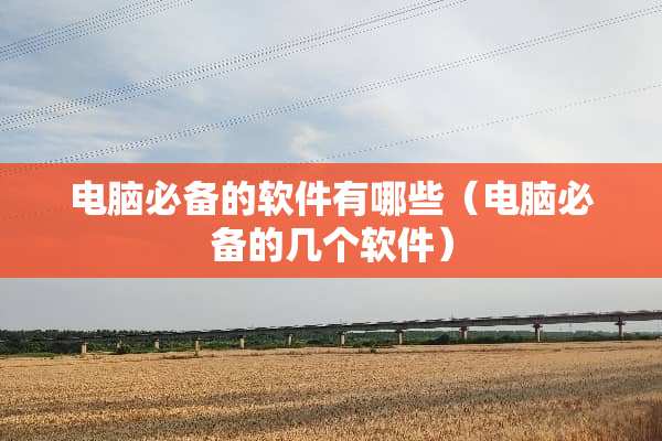 电脑必备的软件有哪些（电脑必备的几个软件）
