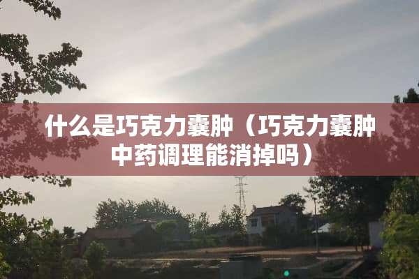 什么是巧克力囊肿（巧克力囊肿中药调理能消掉吗）