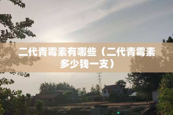 二代青霉素有哪些（二代青霉素多少钱一支）