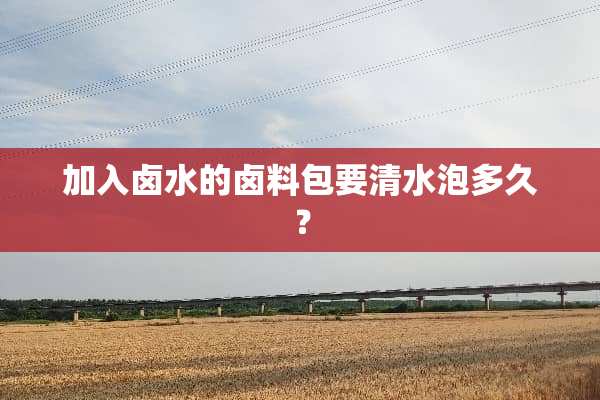 加入卤水的卤料包要清水泡多久？