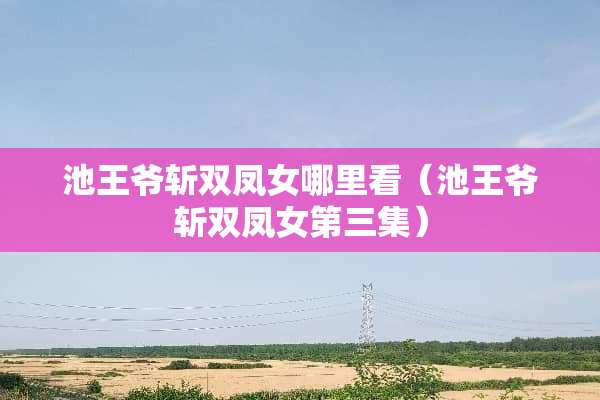 池**斩双凤女哪里看（池**斩双凤女第三集）