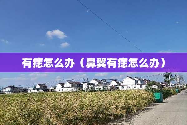 有痣怎么办（鼻翼有痣怎么办）