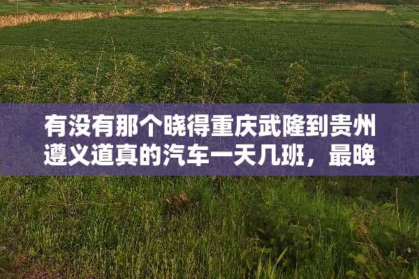 有没有那个晓得重庆武隆到贵州遵义道真的汽车一天几班，最晚的班车几点？