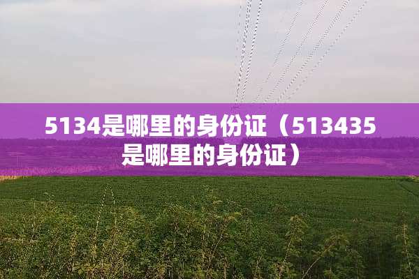 5134是哪里的***（513435是哪里的***）