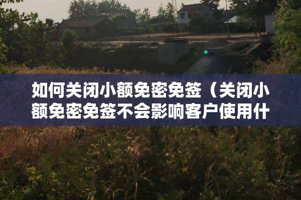 如何关闭小额免密免签（关闭小额免密免签不会影响客户使用什么）