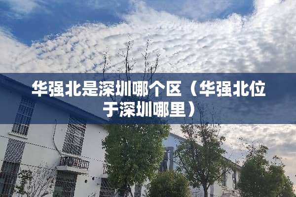 华强北是深圳哪个区（华强北位于深圳哪里）
