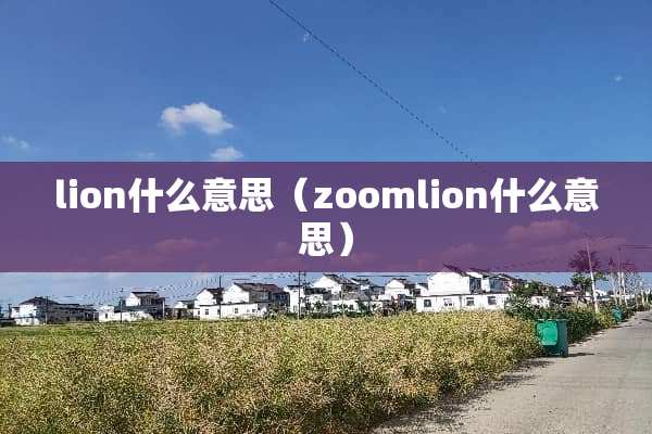 lion什么意思（zoomlion什么意思）