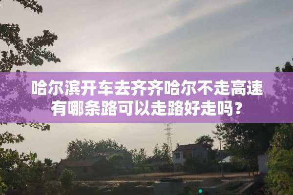哈尔滨开车去齐齐哈尔不走高速有哪条路可以走路好走吗？