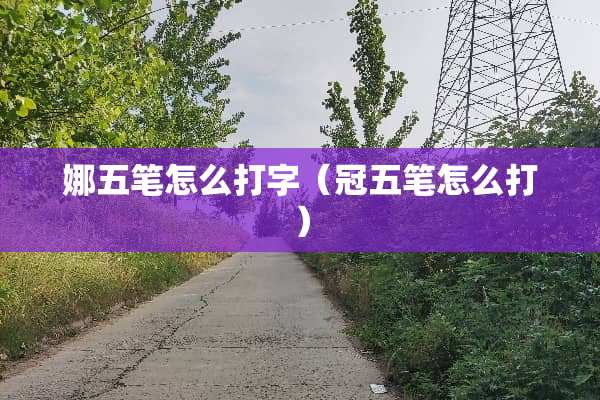 娜五笔怎么打字（冠五笔怎么打）